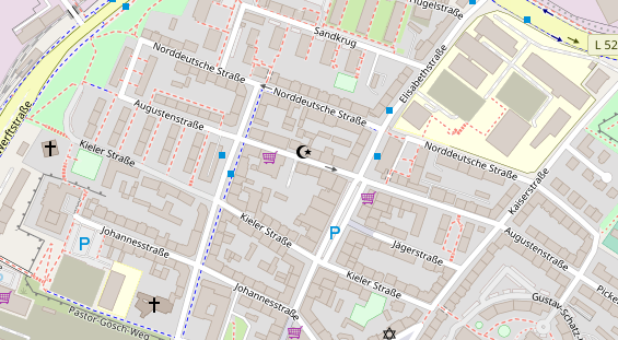 Friseur auf Satellitenbild