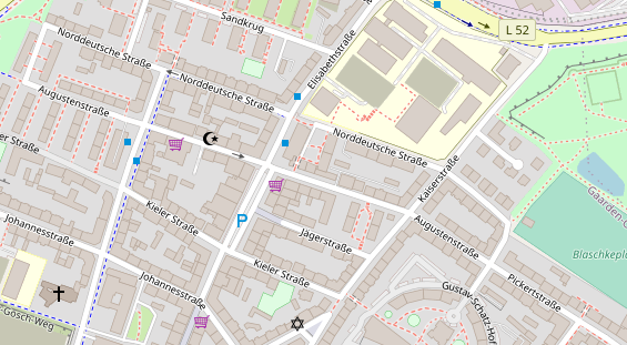 Friseur auf Satellitenbild