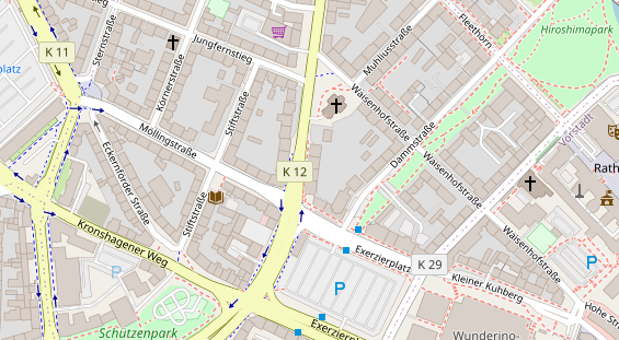 Friseur auf Satellitenbild