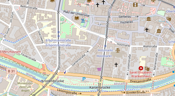 Friseur auf Satellitenbild