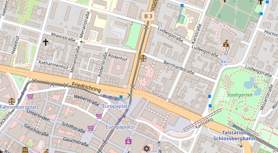 Friseur auf Satellitenbild