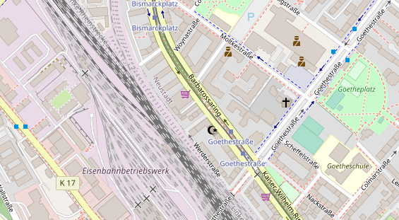 Friseur auf Satellitenbild