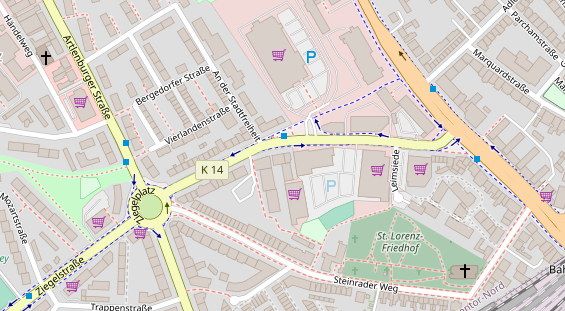 Friseur auf Satellitenbild