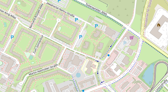 Friseur auf Satellitenbild