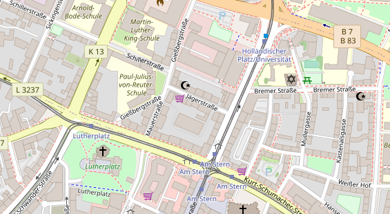 Friseur auf Satellitenbild