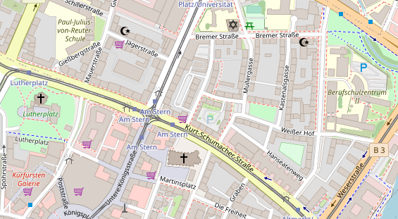 Friseur auf Satellitenbild