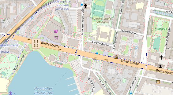 Friseur auf Satellitenbild