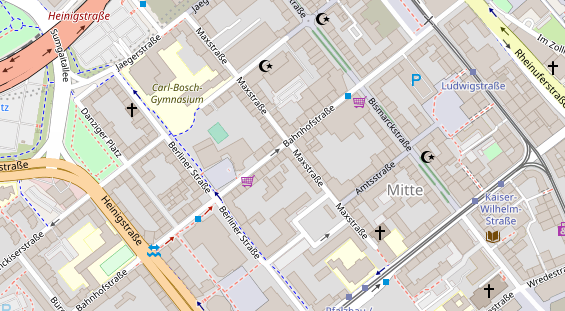 Friseur auf Satellitenbild