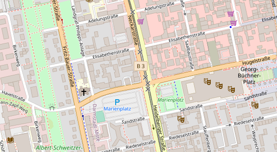 Friseur auf Satellitenbild