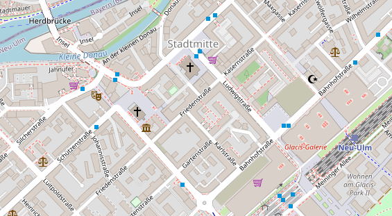 Friseur auf Satellitenbild