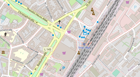 Friseur auf Satellitenbild