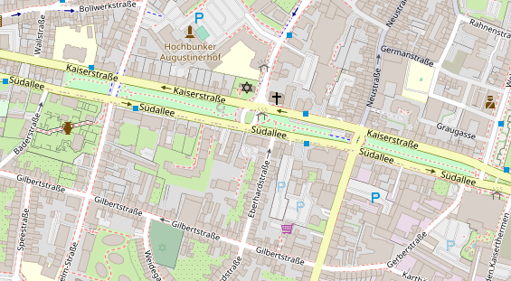 Friseur auf Satellitenbild