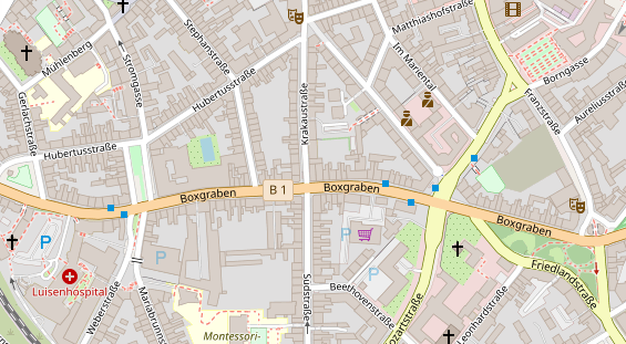 Friseur auf Satellitenbild