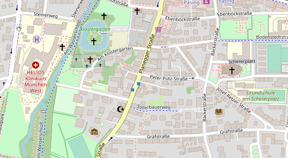 Friseur auf Satellitenbild