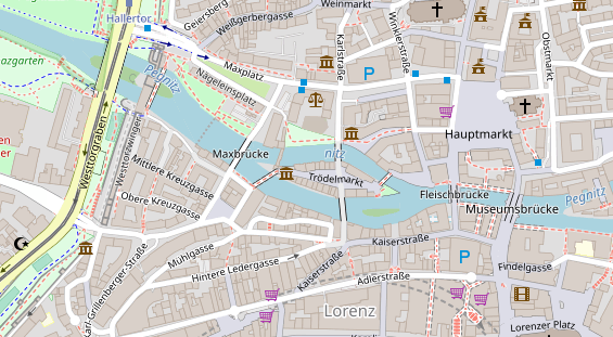 Friseur auf Satellitenbild