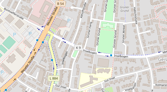 Friseur auf Satellitenbild