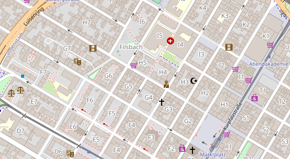 Friseur auf Satellitenbild