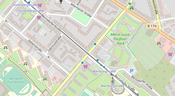 Friseur auf Satellitenbild