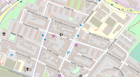 Friseur auf Satellitenbild