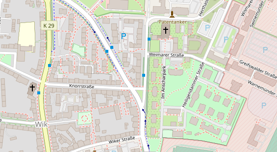 Friseur auf Satellitenbild