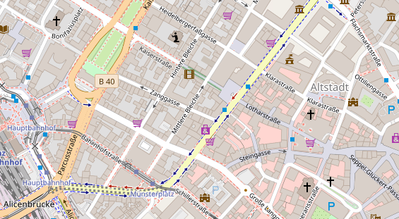 Friseur auf Satellitenbild