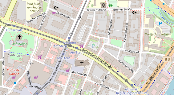 Friseur auf Satellitenbild