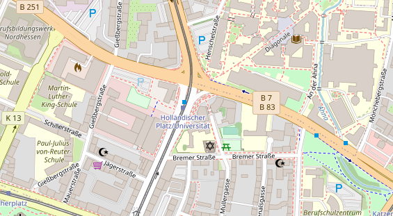 Friseur auf Satellitenbild