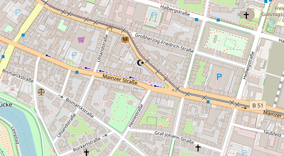 Friseur auf Satellitenbild