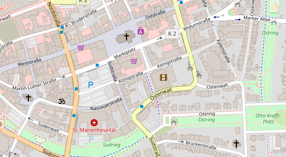 Friseur auf Satellitenbild