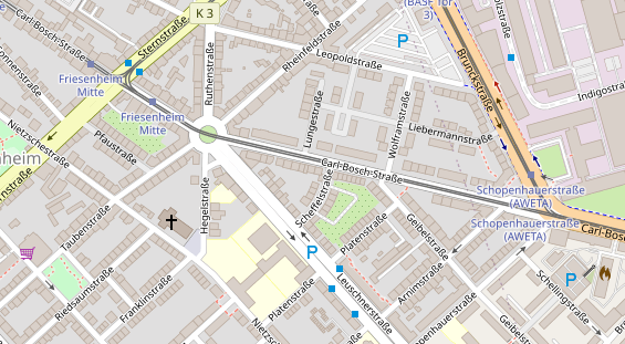 Friseur auf Satellitenbild