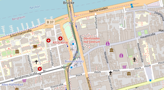 Friseur auf Satellitenbild