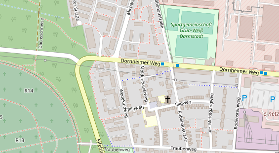 Friseur auf Satellitenbild