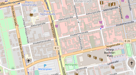 Friseur auf Satellitenbild