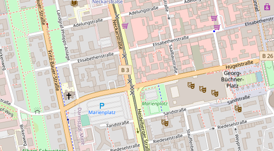 Friseur auf Satellitenbild