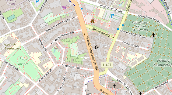 Friseur auf Satellitenbild