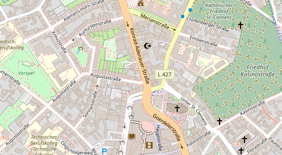 Friseur auf Satellitenbild