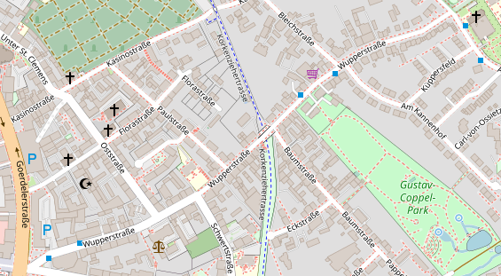 Friseur auf Satellitenbild