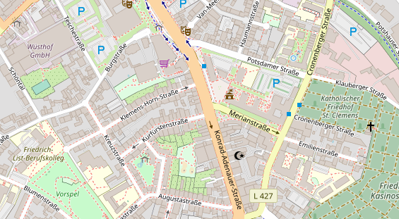 Friseur auf Satellitenbild