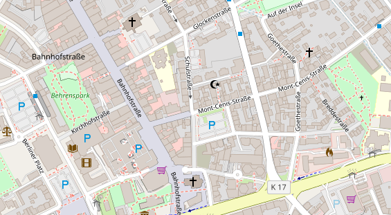 Friseur auf Satellitenbild