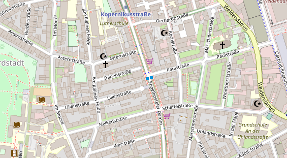 Friseur auf Satellitenbild