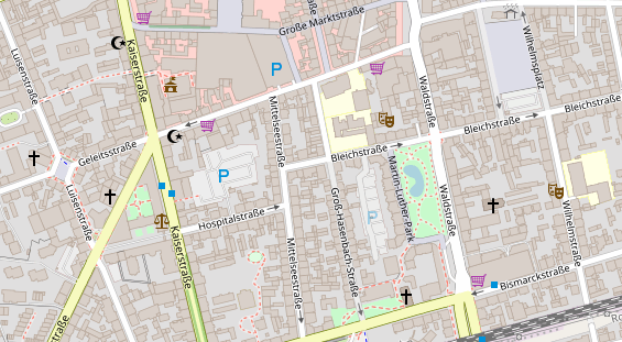 Friseur auf Satellitenbild