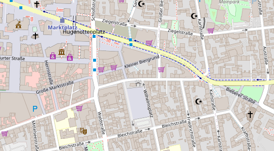 Friseur auf Satellitenbild