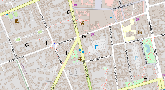 Friseur auf Satellitenbild