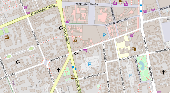 Friseur auf Satellitenbild