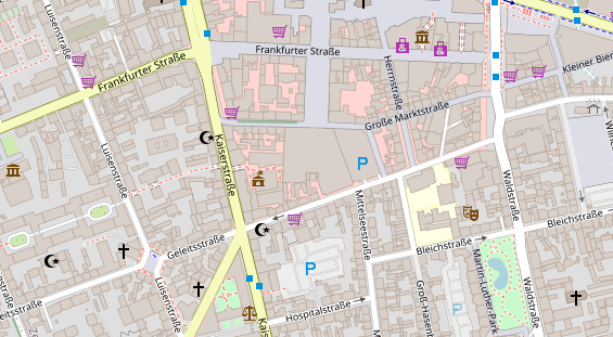 Friseur auf Satellitenbild