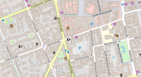 Friseur auf Satellitenbild