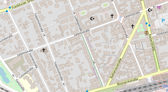 Friseur auf Satellitenbild