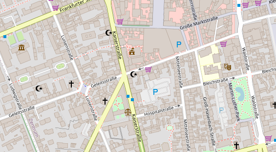 Friseur auf Satellitenbild