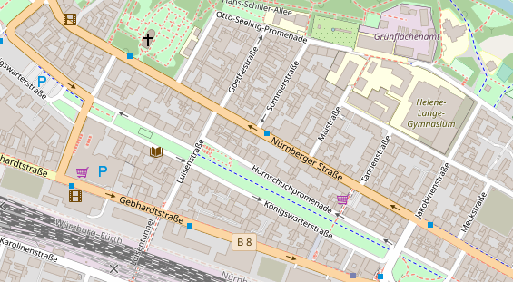 Friseur auf Satellitenbild