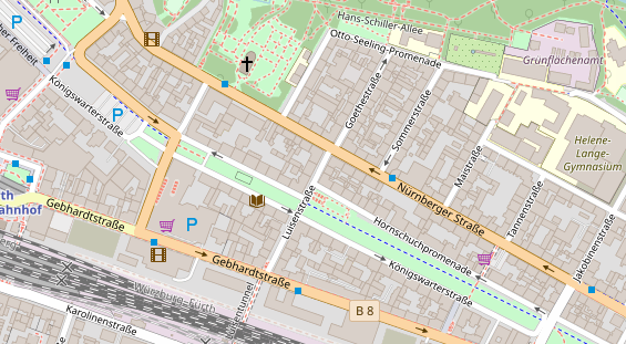 Friseur auf Satellitenbild